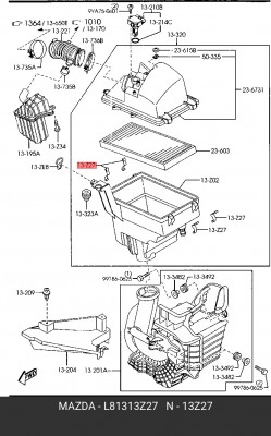 Зажим MAZDA 3,5,6,CX-7 фильтра воздушного OE L813-13-Z27 MAZDA