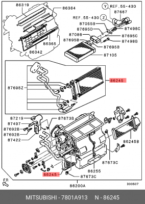 Радиатор отопителя MITSUBISHI OE 7801A913 MITSUBISHI