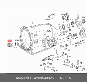 Разъем MERCEDES (W202) АКПП электрический OE A2035400253 MERCEDES BENZ