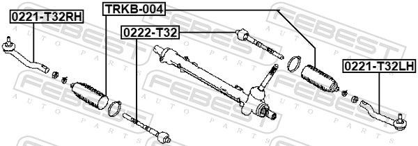 Наконечник рулевой лев NISSAN X-TRAIL T32 2014- 0221-T32LH 0221-T32LH FEBEST
