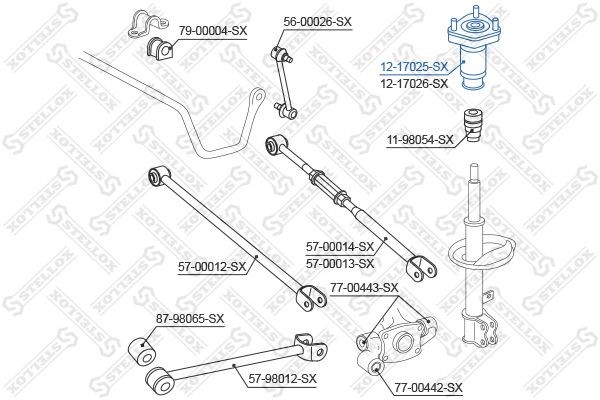 опора амортизатора заднего левого!\ Toyota Camry 2.4 16V/3.5 24V 06> 12-17025-SX STELLOX