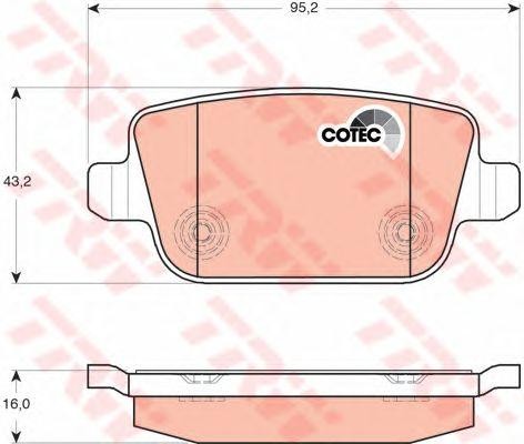 Колодки тормозные LAND ROVER Freelander задние (4шт.) TRW GDB1708 TRW