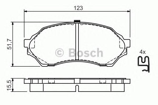 Колодки тормозные MAZDA 323 BJ (97-02) передние (4шт.) BOSCH 0 986 424 610 BOSCH