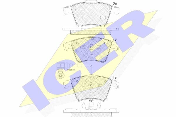 181779 колодки дисковые передние!\ VW T5/Multivan 2.0/3.2/1.9TDi/2.5TDi 03> диск 181779 ICER