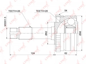 ШРУС наружный к-кт!\ MB W461/463 2.3/2.5D/3.0/3.0D 80> CO-3891A LYNXAUTO