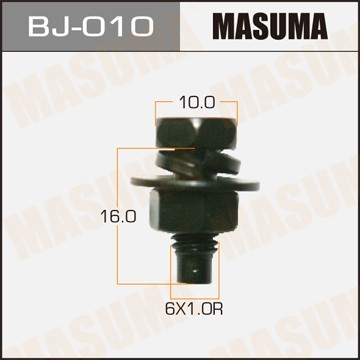 Болт М6.0x1.0х16.0 с гайкой, шайбой и гровером набор 6шт. MASUMA BJ010 MASUMA