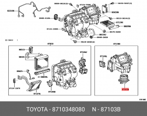 вентилятор печки!\ Toyota Camry 3.5D 06-11 87103-48080 TOYOTA