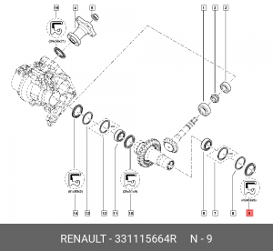 Сальник привода редуктора 331115664R 331115664R RENAULT
