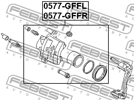 Суппорт передн левый MAZDA 323 BJ 98-03, 626 GE/GF 0577-GFFL 0577GFFL FEBEST