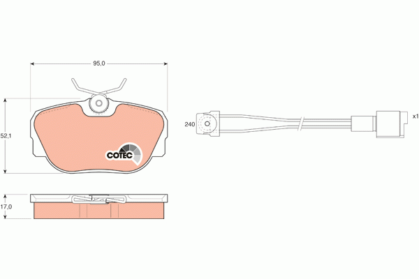 Колодки тормозные BMW E30 (1.6/2.5) (82-93) передние (4шт.) TRW GDB820 TRW