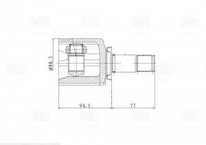 ШРУС Geely Atlas (16-) 1.8i/2.4i AT 2WD/4WD (внутр. лев.) (GO 707) GO 707 TRIALLI