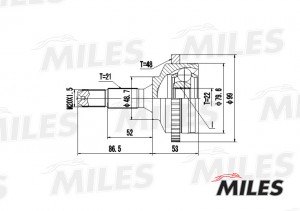 ШРУС наружный PEUGEOT 206 1.1-1.6 98- (с ABS) (GKN 303930) GA20369 GA20369 MILES