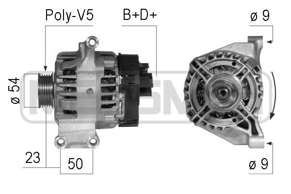 Генератор FIAT 500/DOBLO 1.2/1.4 120A 210744 210744 ERA