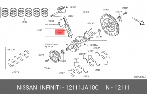 ВКЛАДЫШ ШАТУННЫЙ 12111-JA10C 12111-JA10C NISSAN