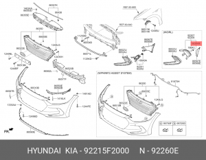 Патрон лампы HYUNDAI Elantra (16-) фары противотуманной OE 92215F2000 HYUNDAI KIA