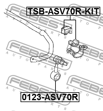 Тяга стабилизатора задняя 0123-ASV70R 0123-ASV70R FEBEST
