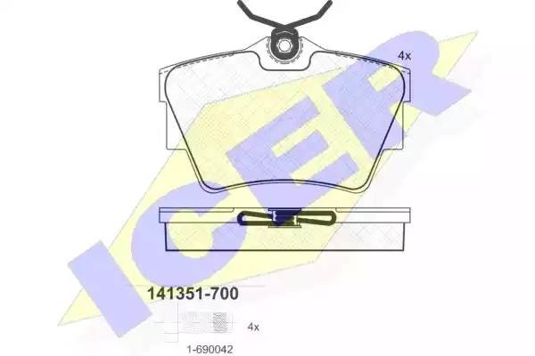 141351-700 колодки дисковые задние !\ Renault Trafic 80CDi/101CDi 01>/Opel Vivar 141351-700 ICER