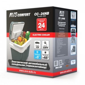 Автохолодильник 24л 40х30х43см 12/220V 40W с функцией нагрева AVS 43438 AVS
