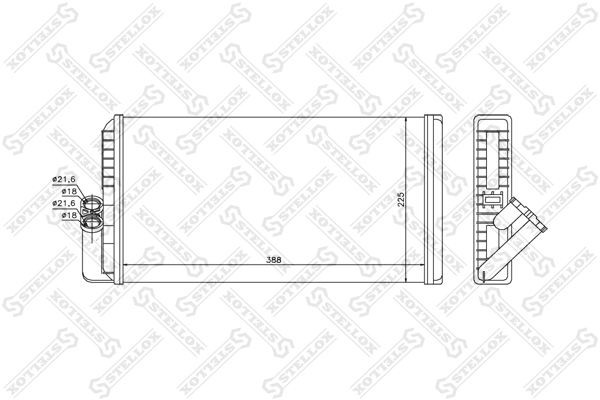 радиатор отопителя! 390x225x35 \ MB Actros/Atego 10-35234-SX STELLOX