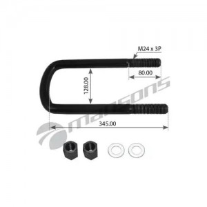 Стремянка рессоры M24*3.0-B10-128/(330-345) HD85 BPW;  L=345 300.123 MANSONS