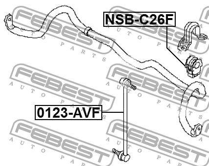 Втулка стабилизатора передняя NISSAN SERENA 2013.12- NSB-C26F NSB-C26F FEBEST