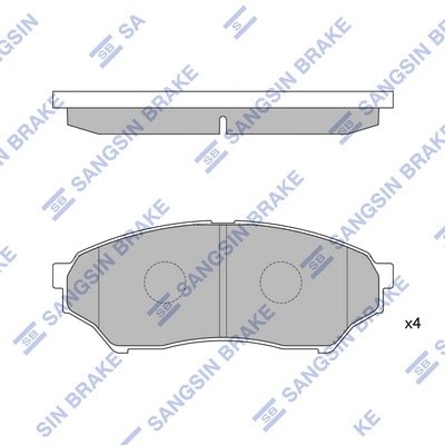 Колодки тормозные MITSUBISHI Pajero Pinin передние (4шт.) SANGSIN SP1585 SANGSIN