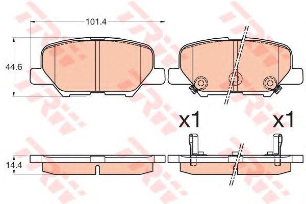 Колодки задние MAZDA 6 (GJ, GH), MITSUBISHI OUTLANDER III GDB3583 GDB3583 TRW
