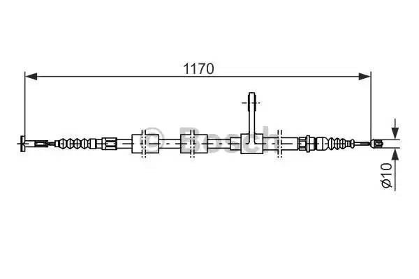 Трос стояночного тормоза ALFA ROMEO 147 (00-) правый BOSCH 1 987 477 554 BOSCH