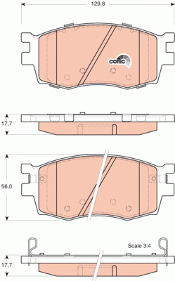 Колодки тормозные HYUNDAI Accent KIA Rio (05-) передние (4шт.) TRW GDB3420 TRW