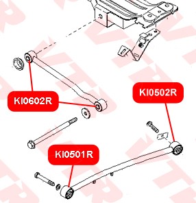 KI0501R САЙЛЕНТБЛОК ПРОДОЛЬНОЙ ТЯГИ ЗАДНЕЙ ПОДВЕСКИ KI0501R VTR