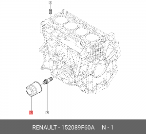 Фильтр масляный 152089F60A 152089F60A RENAULT