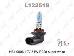 HB4 9006 12V-51W P22D SUPER WHITE P22d L12251B LYNXAUTO