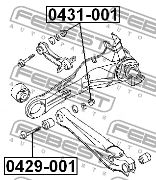 Болт с эксцентриком MITSUBISHI LANCER CS 2000-2009 0429-001 0429-001 FEBEST
