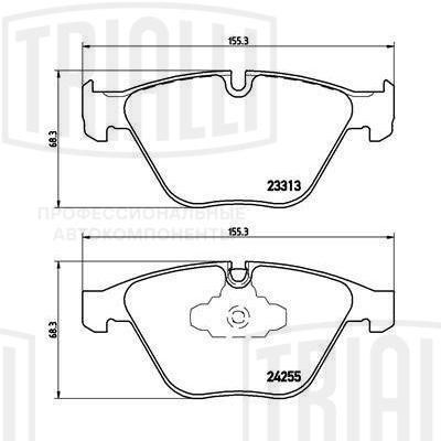 Колодки торм. BMW 3 (E90) (05-) диск. перед. 155x68 (PF 4183) PF 4183 TRIALLI