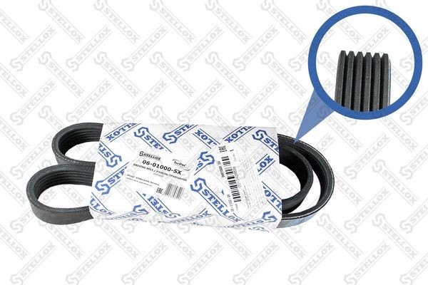 ремень поликлиновой! 6PK1000 \ Fiat Croma 2.4 20V 05> 06-01000-SX STELLOX