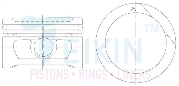 Поршни без колец Daewoo G15MF 1.5L SOHC 8V d76.5+0.5 на 4 цил. Teikin 491010.50 49101050 TEIKIN