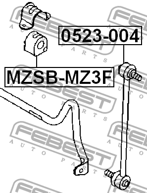 Втулка стабилизатора передняя MAZDA 3 BK 2003-2008 MZSB-MZ3F MZSB-MZ3F FEBEST