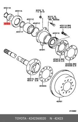 ВТУЛКА/RETAINER, RR AXLE 42423-60020 42423-60020 TOYOTA