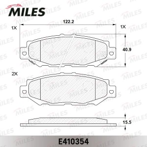 Колодки тормозные задние (без датчика) (Смесь Low-Metallic) LEXUS GS 300 93-97/T E410354 MILES