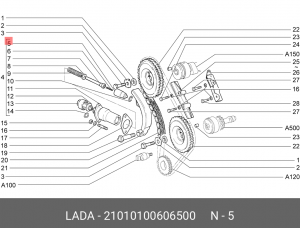 Плунжер натяжителя цепи ВАЗ-2101-2107 АвтоВАЗ 21010-1006065-00 LADA VAZ