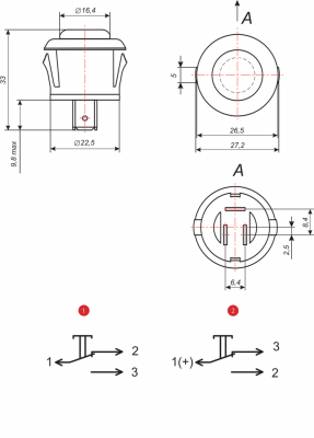 Кнопка выключения сигнала для а/м ГАЗель NEXT, ПАЗ "АВАР" экстренного открывания 2812371003 AVAR