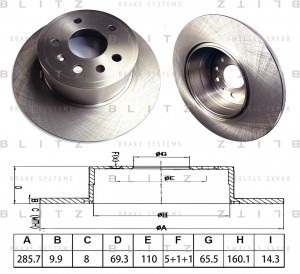 диск тормозной задний! 286x10\ Opel Vectra, Saab 900 1.6-2.5/2.0/2.2TDi 99> BS0659 BLITZ