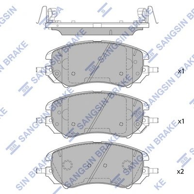 Колодки тормозные HYUNDAI Tucson KIA Sportage передние (4шт.) SANGSIN SP2543A SANGSIN