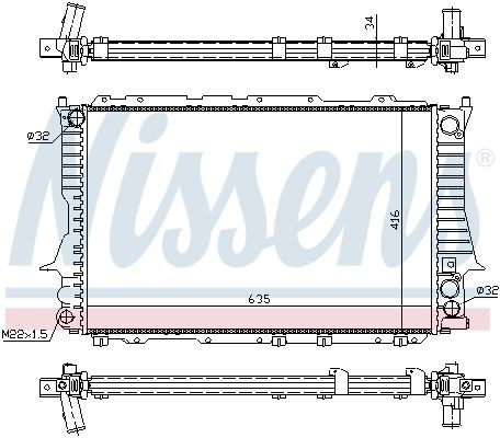 радиатор системы охлаждения!\ Audi 100/A6 2.6/2.8 90-97 60459 NISSENS