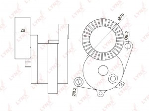 Натяжитель приводного ремня с роликом PT-3007 LYNXAUTO