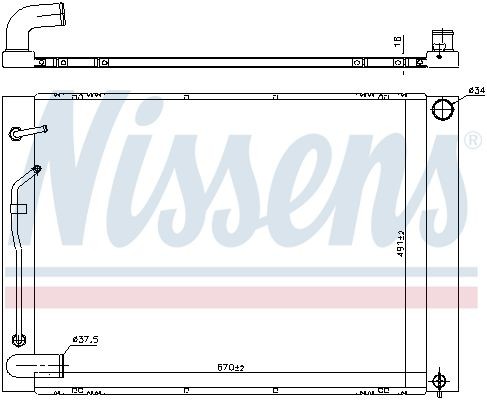 радиатор системы охлаждения !без рамки 1065x740x40 \DAF F95/XF95 380/430/480/530 614170 NISSENS