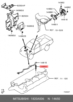 Свеча накаливания MITSUBISHI L200 (05-) (2.5 D),Pajero (06-) (3.2 D) OE 1820A006 MITSUBISHI
