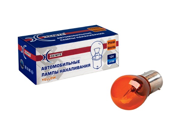 лампа накаливания! PY21W (желтый) 12V\ 1007018 XENITE
