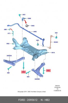 Болт М16х170мм 2095612 2 095 612 FORD