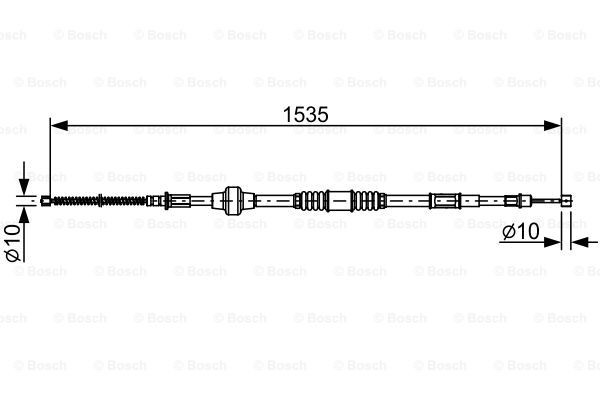 Трос стояночного тормоза MITSUBISHI Lancer (1.3/1.6/2.0) левый 1525мм BOSCH 1987482533 BOSCH